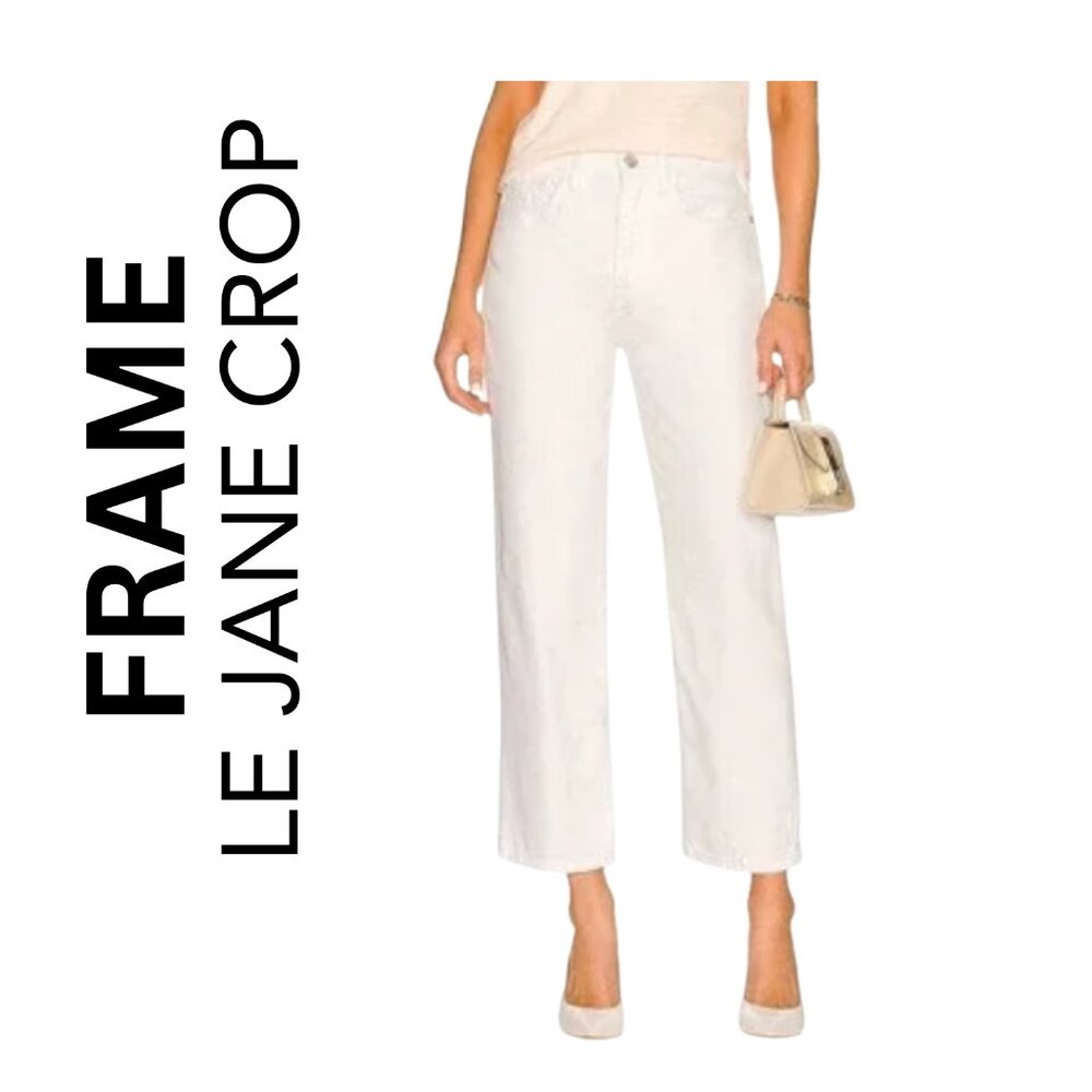 FRAME Le Jane Crop High Rise Size 26 New with Tags White